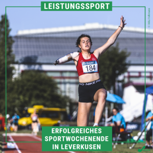 Jule Ross, Para Leichtathletin des TSV Bayer 04 Leverkusen e.V., im Absprung für den Weitsprung.
